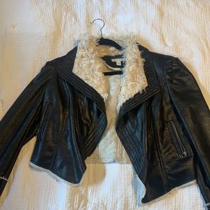 Boston Proper Black Suede Leather Jacket